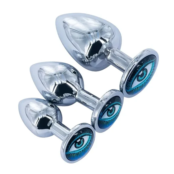 Metal Round Anal Plug With Various Pattern Sequins Alternative Toy