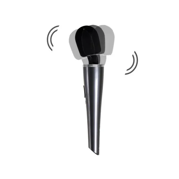 Mighty Metallic Wand Vibrator Silicone USB Rechargeable Waterproof Black