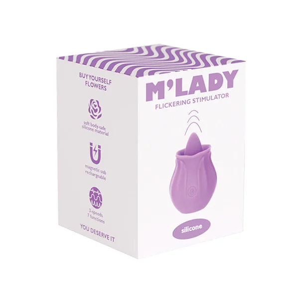 M'Lady Flickering Tongue & Vibrating Clitoral Stimulator - Purple