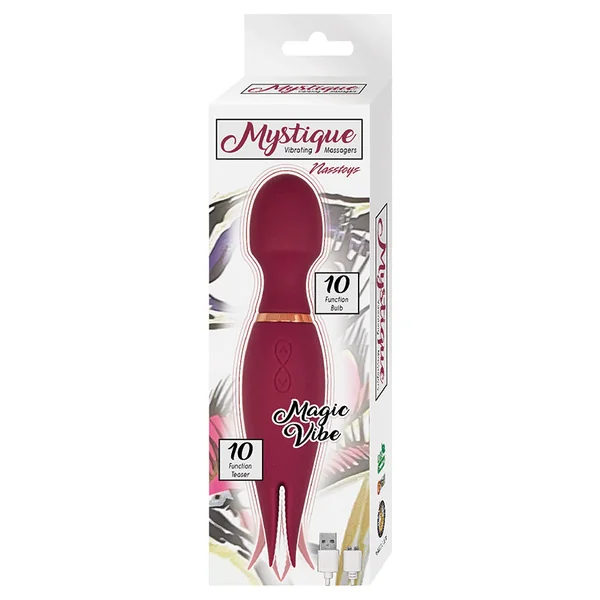 Mystique Magic Vibe Rechargeable Dual Ended Silicone Wand - Eggplant