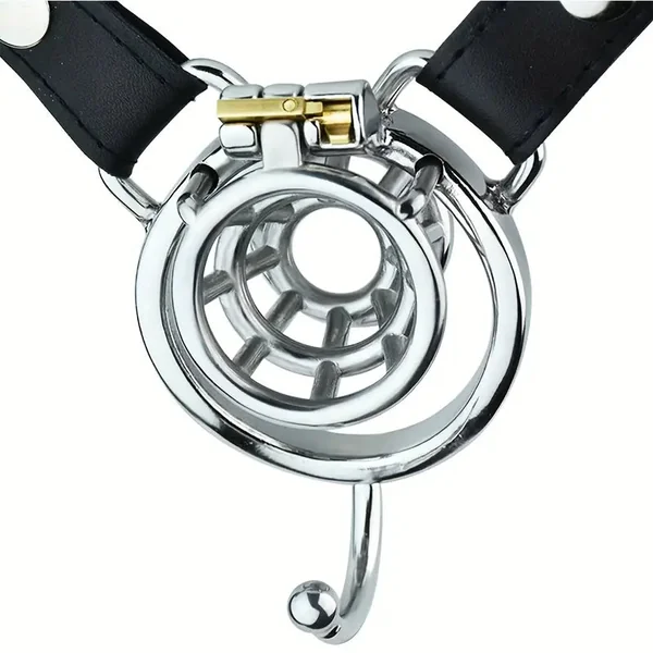 Negative Inverted Male Chastity Cage With PU Chastity Belt CB Lock Cock