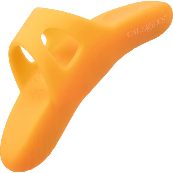 Neon Vibes - The Pleasure Vibe Rechargeable Silicone Finger Vibrator By CalExotics - Orange