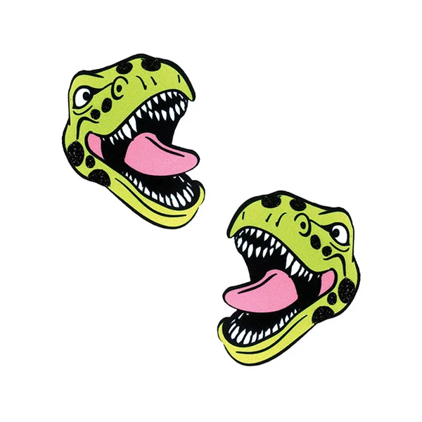 Neva Nude Black Light Dinosaur Pasties - Green O-s