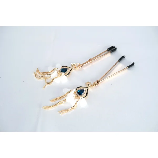 Nipple Clamp /Vagina Clip With Blue Artificial Stone