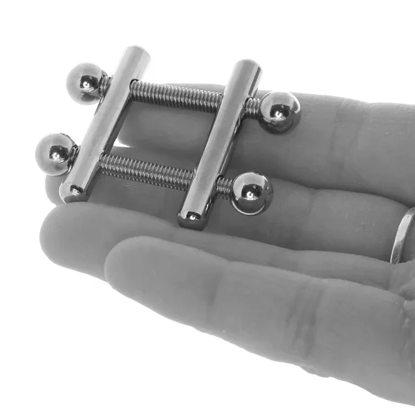 Nipple Grips Crossbar Metal Clamps Vices California Exotics – Silver