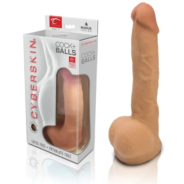 NO ETA CyberSkin Cyber Cock w/Balls Medium – Flesh