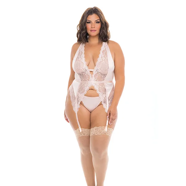 Noah Soft Cup Merrywidow W/garter Straps & G-string Peach Whip