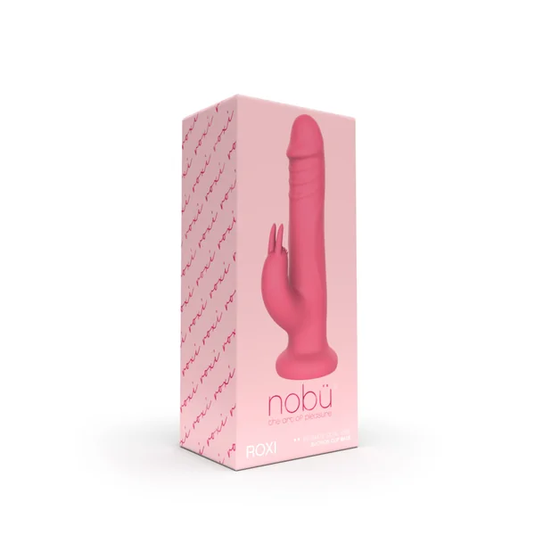 Nobü Essentials – Roxi Dual Vibe with Suction Cup Base – Coral