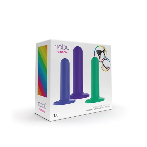 Nobü Rainbow – Taï 3 Silicone Strap-On Set – Assorted