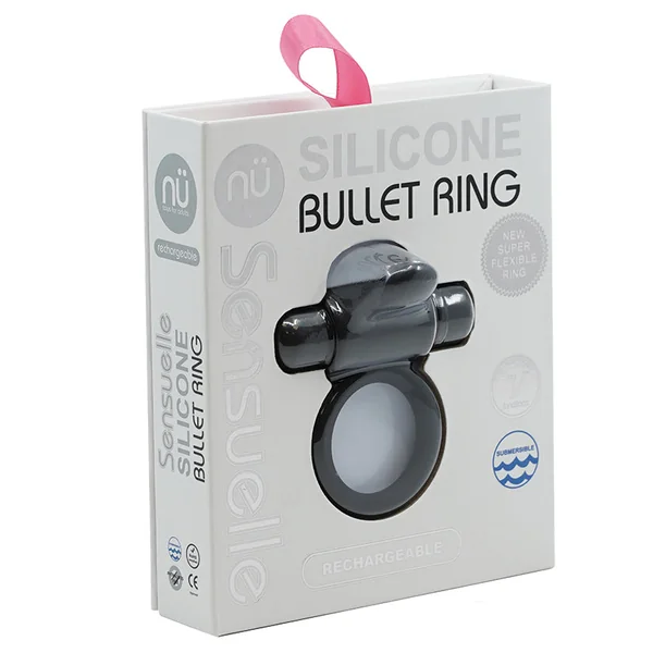 Nu Sensuelle Silicone Bullet Ring - Black