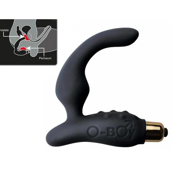 O Boy 7 Speed Prostate And Perineum Silicone Massager Waterproof Sexy Black
