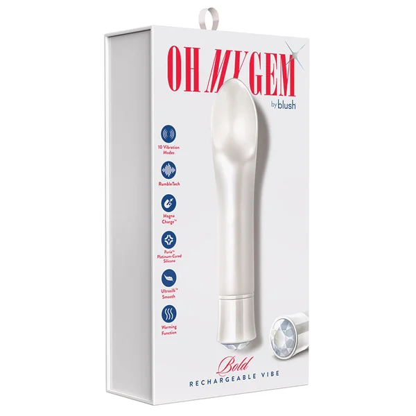 Oh My Gem Bold 6.5 Inch Warming Clitoral Vibrator in Diamond - Made with Smooth UltraSilk Puria Silicone