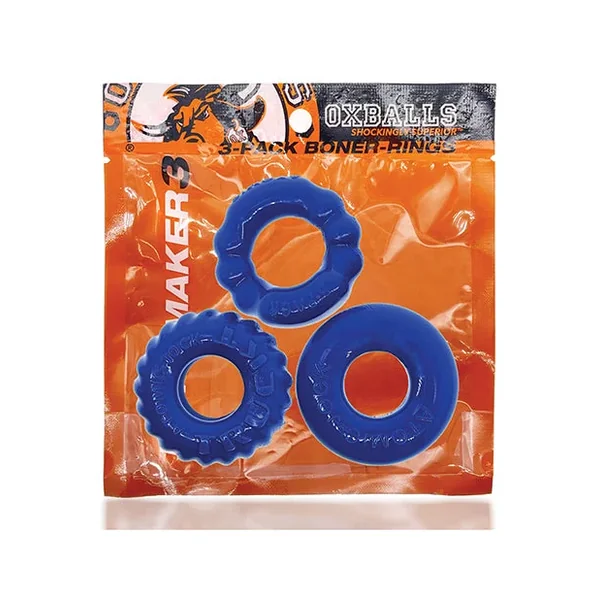 Oxballs Bonemaker 3 Pack Cockring Kit – Pool Blue