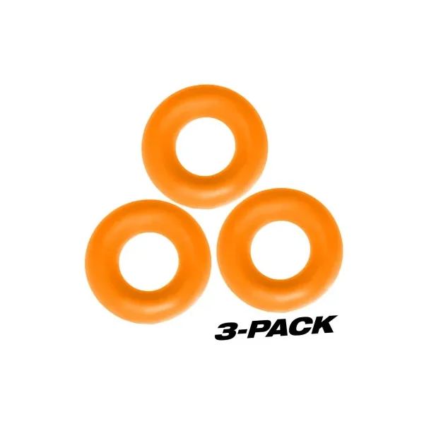 Oxballs Fat Willy 3-Pack Jumbo Cock Rings FLEXtpr, Orange