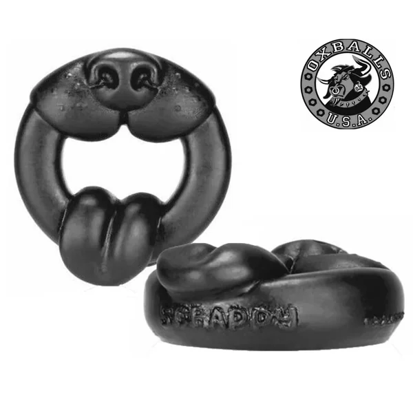 Oxballs Scrappy Puppy Silicone Penis Ring Black