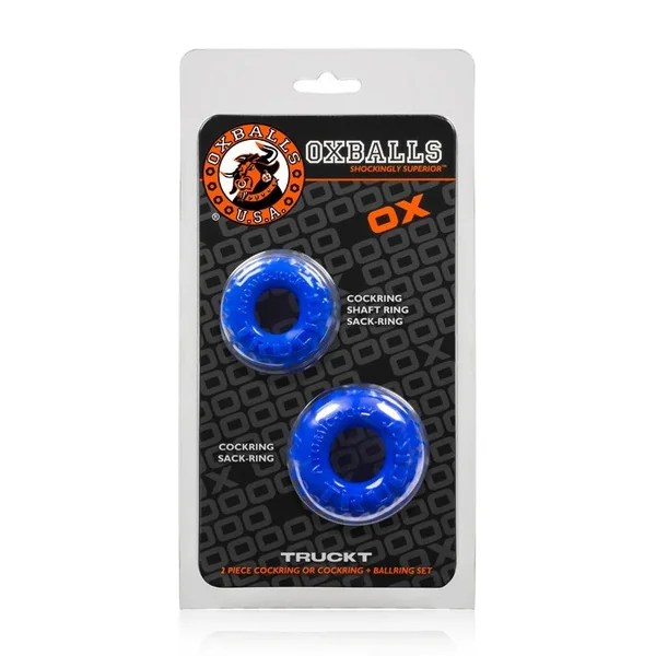 Oxballs TRUCKT Cockrings - Blue (2 Pack)
