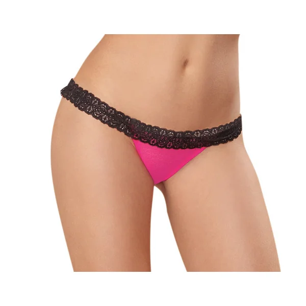 Panty - Large - Hot Pink/ Black