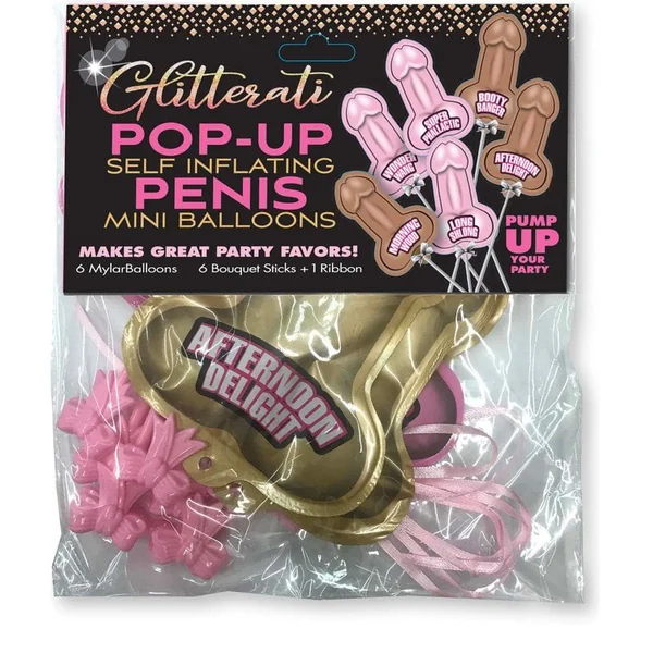 Party and bachelorette - Glitterati - Pop-Up Self Inflating Penis Mini Balloons
