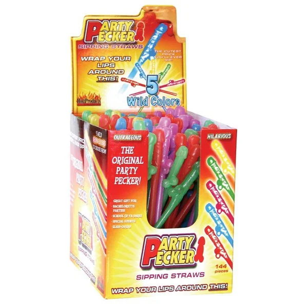 PARTY PECKER SIPPING STRAWS-144PC DISPLAY