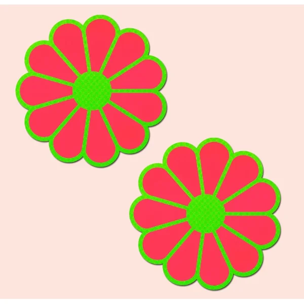 PASTEASE GLOW IN THE DARK PINK & GREEN FLOWERS