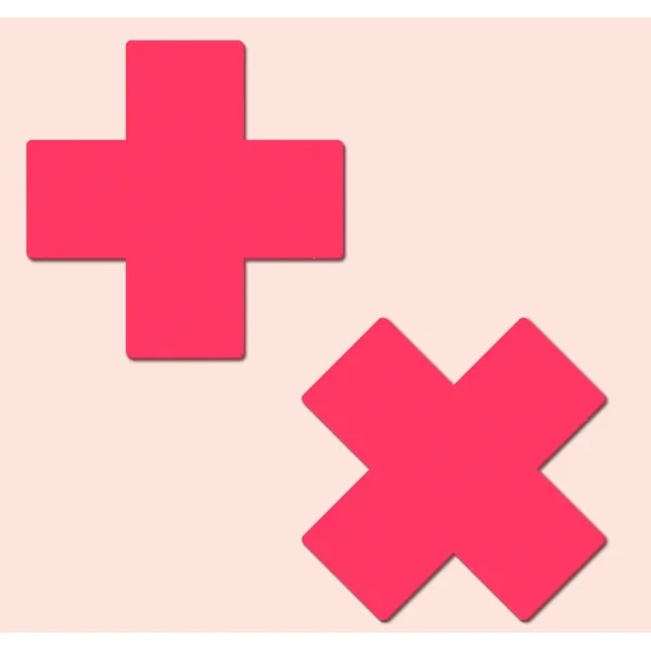 PASTEASE PLUS X GLOW IN THE DARK NEON PINK CROSS