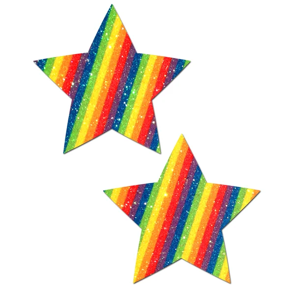 PASTEASE ROCKSTAR GLITTERING DOUBLE RAINBOW STAR