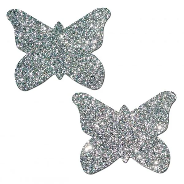 Pastease Silver Glitter Butterfly Pasties