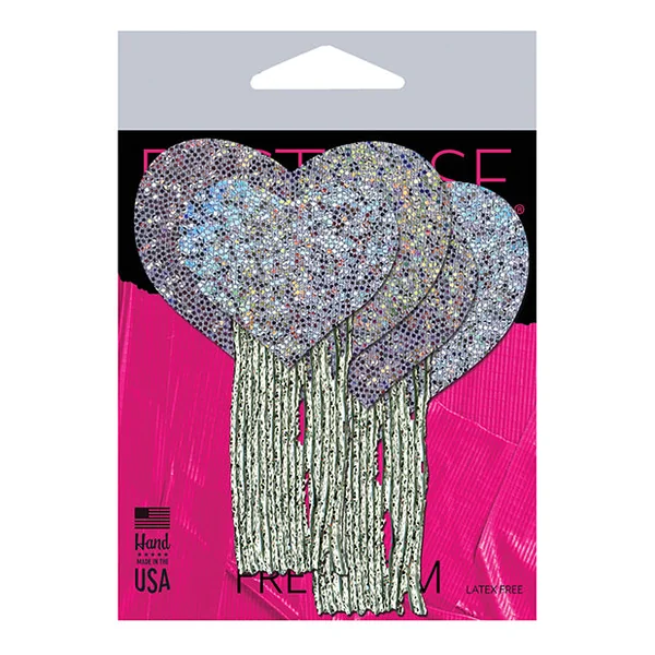 Pastease Tassel Glitter Heart - Silver O-s