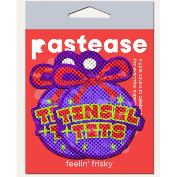 PASTEASE TINSEL HOLIDAY ORNAMENT ON DISCO GLITTER/PUR