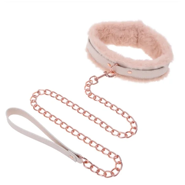 PEACHES N CREAME FUR COLLAR & LEASH