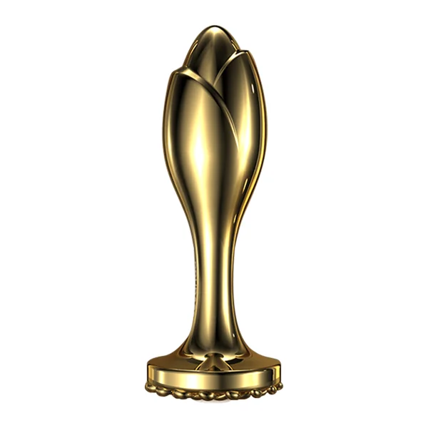 Pearl Rose Anal Plug Gold Stainless Steel