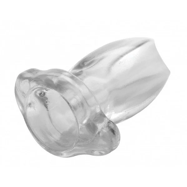Peephole Clear Hollow Anal Plug - Small