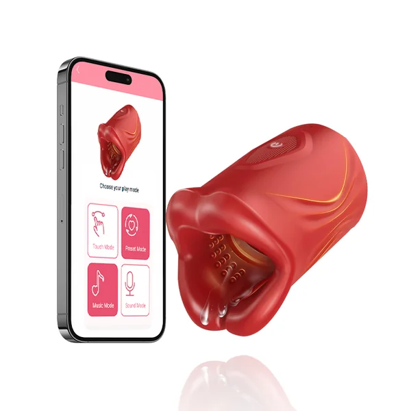 Penis Vibrator 2 in 1 APP Controlled Male Masturbator 9 Modes Lips Wrapping Waterproof