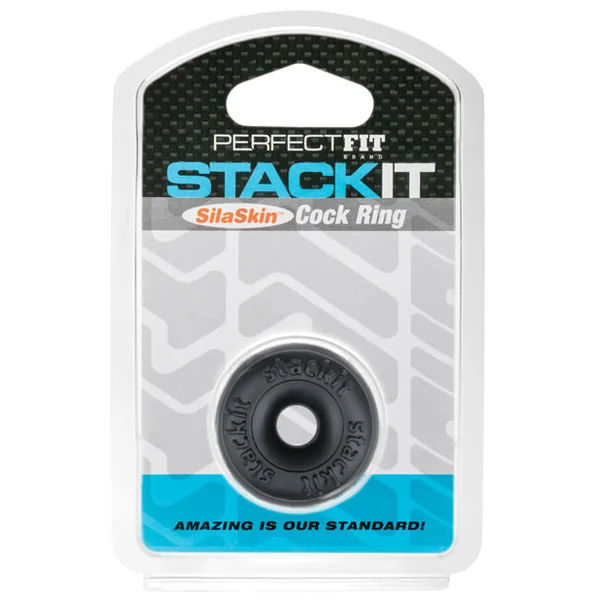 Perfect Fit Stackit Cock Ring - Black