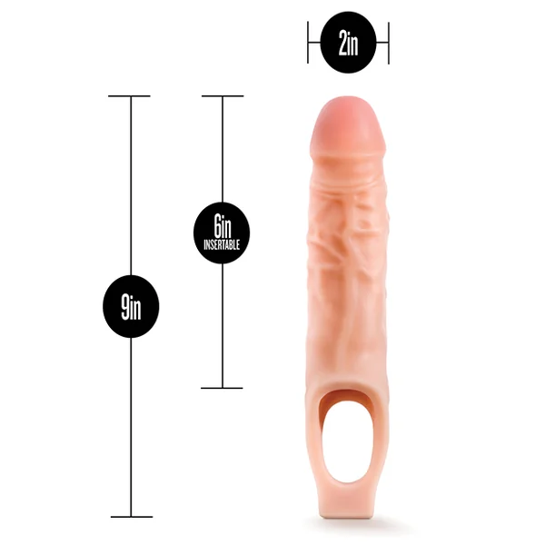 PERFORMANCE PLUS 9IN SILICONE COCK SHEATH PENIS EXTENDER VANILLA