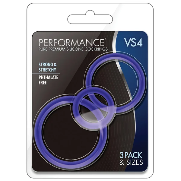 Performance VS4: Indigo Penis Ring Set (3-Sizes) - Made with Puria Silicone