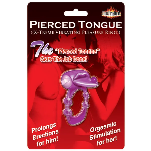 Pierced Tongue X-treme Vibrating Pleasure Ring - Purple