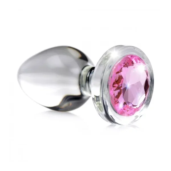 Pink Gem Glass Anal Plug – Medium