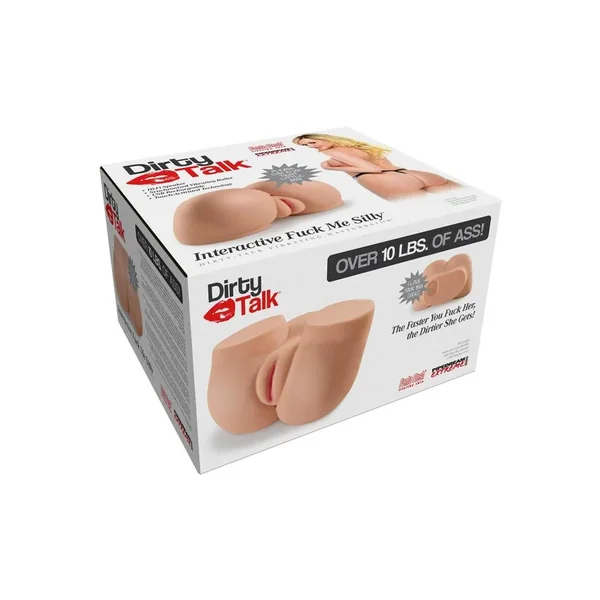 Pipedream Extreme Toyz Rechargeable Dirty Talk Interactive Fuck Me Silly Vibrating Masturbator – Pussy – Vanilla