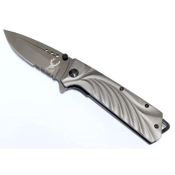 P/K Srtd Blade SS Handle Knife