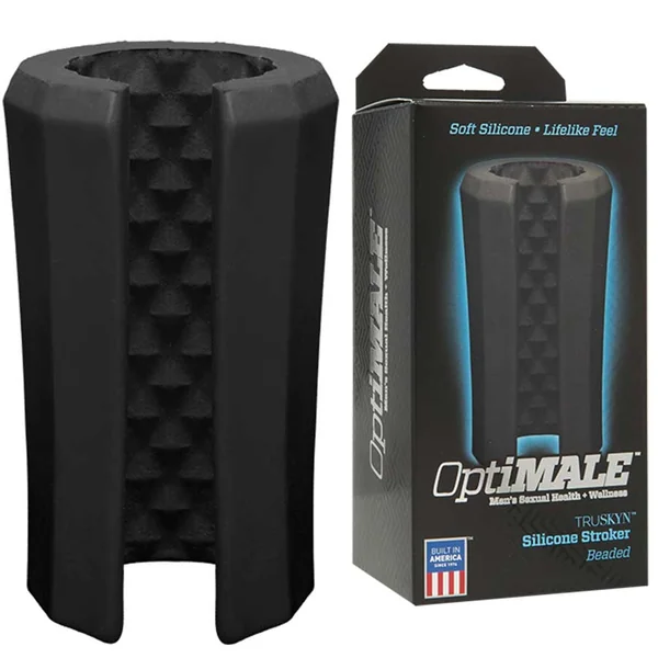 Platinum Silicone Split Sleeve Beaded Male Masturbator & Stroker by Optimale