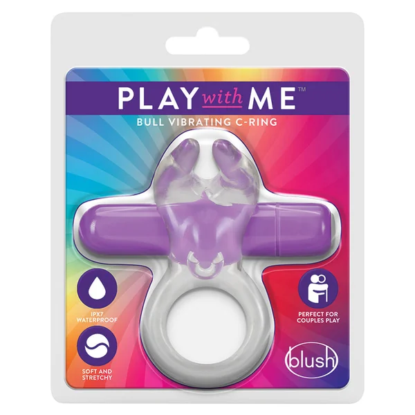 Play With Me Bull Purple Vibrating Penis Ring