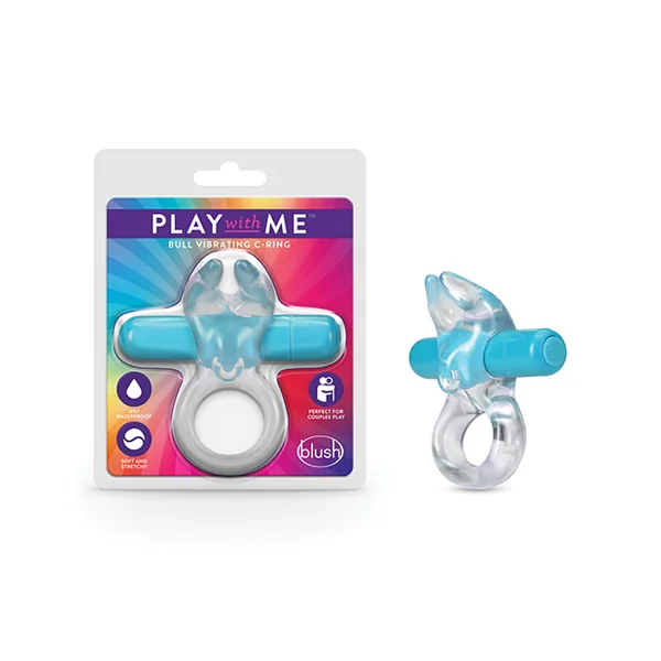 PLAY WITH ME BULL VIBRATING C-RING BLUE