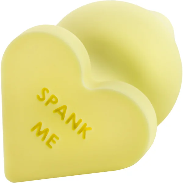 Play With Me Naughty Candy Heart Silicone Butt Plug By Blush - Spank Me Yellow