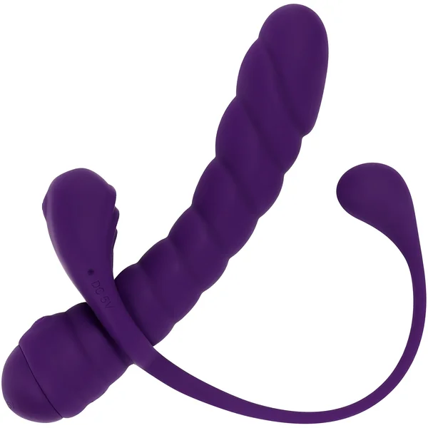 Playboy Pleasure Twisted Playground Dual Vibrator With Detachable Cock Ring & Anal Tail