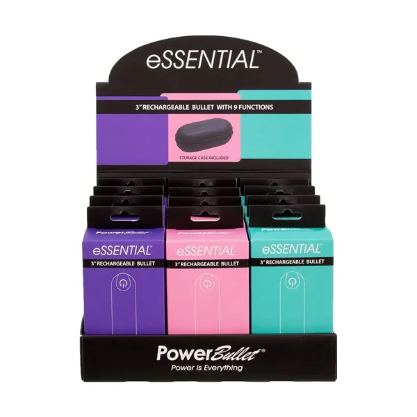 POWER BULLET ESSENTIAL 3.5IN RECHARGEABLE BULLET 12PC DISPLAY