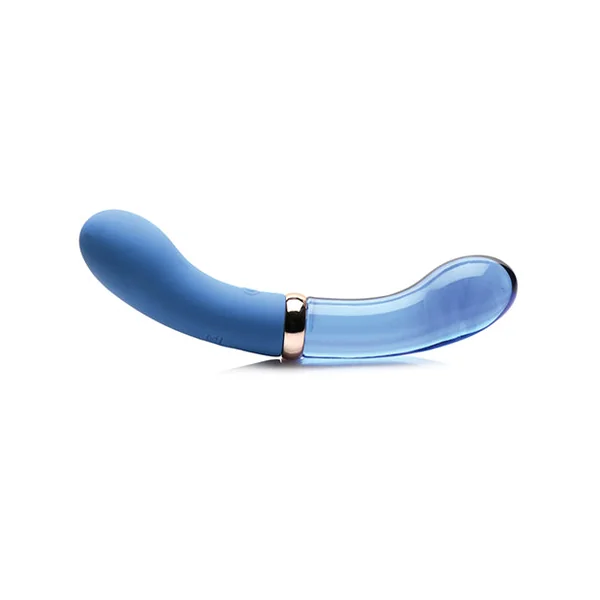 Prisms Vibra-Glass 10x Bleu Dual Ended G-Spot Silicone/Glass Vibrator