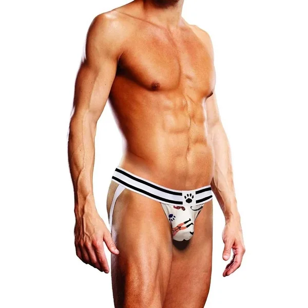 Prowler Leather Pride Jock – XXL – White/Black
