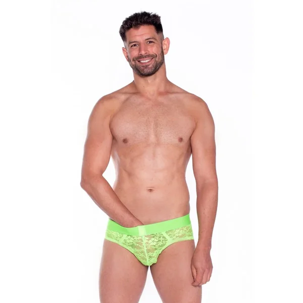 Prowler Neon Green Lace Brief Small