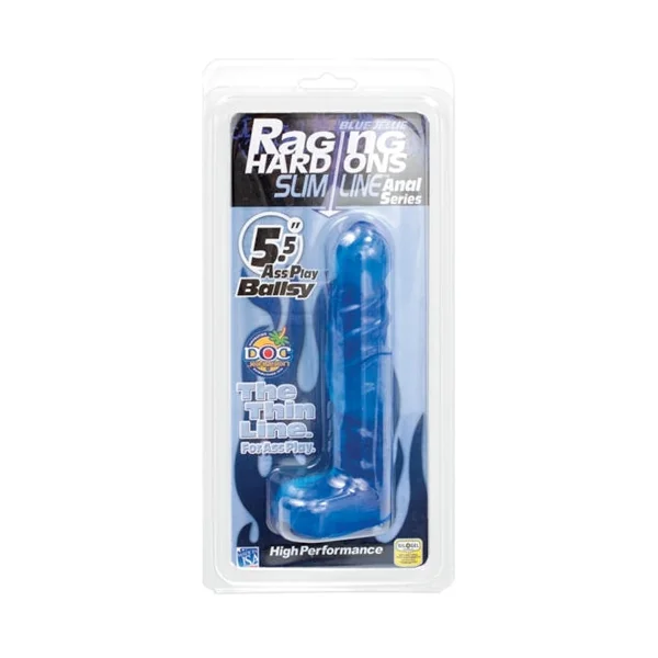Raging Hard Ons Slimline Anal Series 5.5 Inch Ass Play Ballsy - Blue